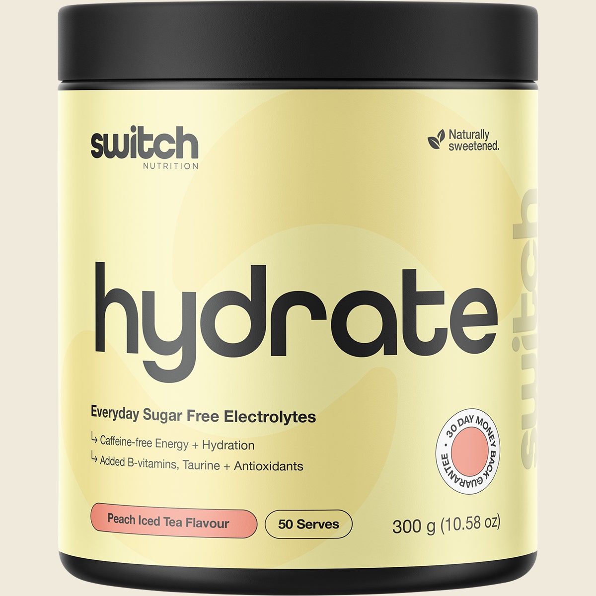 Switch Nutrition Hydrate Everyday Sugar Free Electrolytes Peach Iced Tea 300g