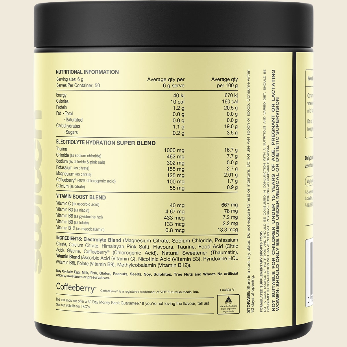 Switch Nutrition Hydrate Everyday Sugar Free Electrolytes Peach Iced Tea 300g