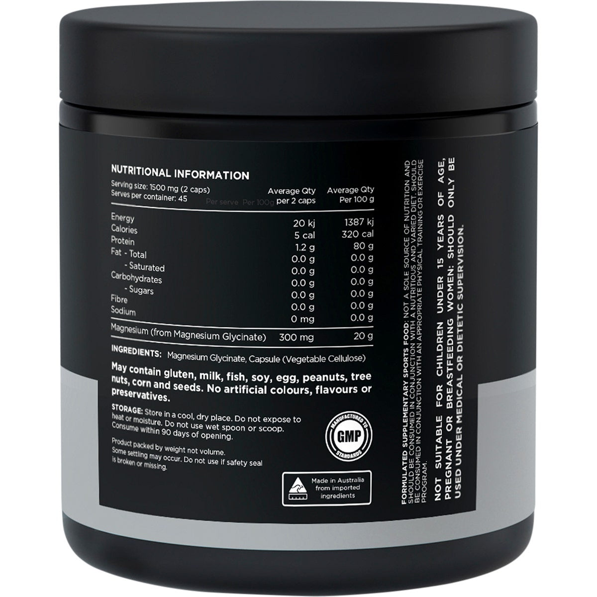 Switch Nutrition Mag Gly 100% Pure Magnesium Glycinate 90 Caps