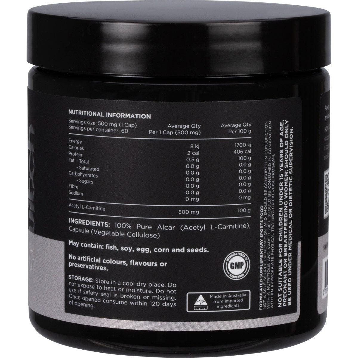 Switch Nutrition Alcar 100% Pure Acetyl L-carnitine 60 Caps