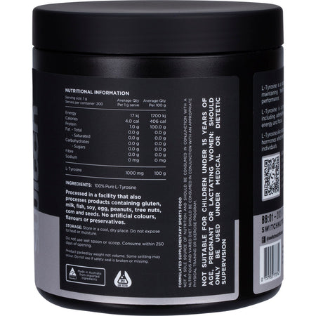 Switch Nutrition Tyrosine 100% Pure L-tyrosine Unflavoured 200g