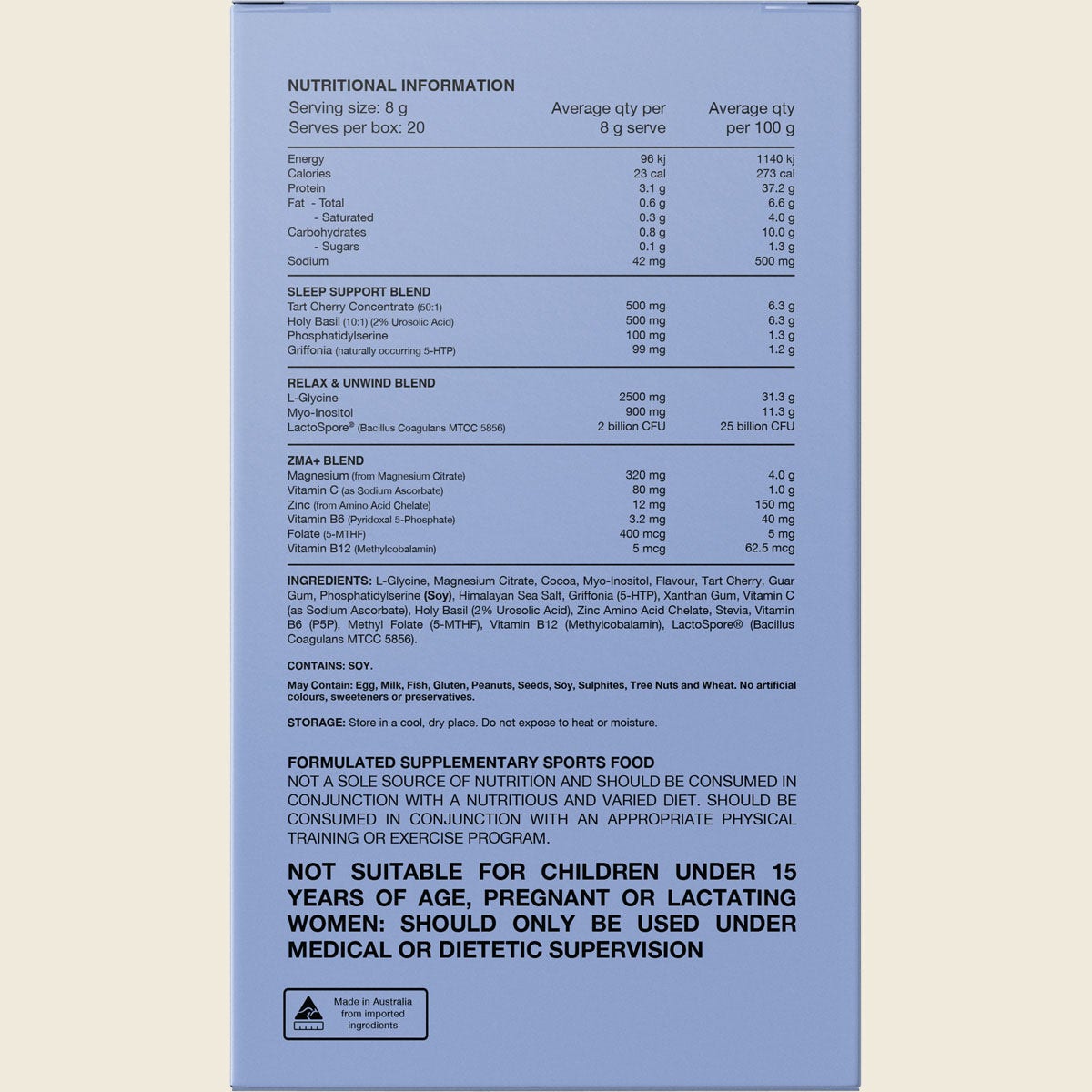 Switch Nutrition Sleep Magnesium Sachets Choc Honeycomb 20x8g