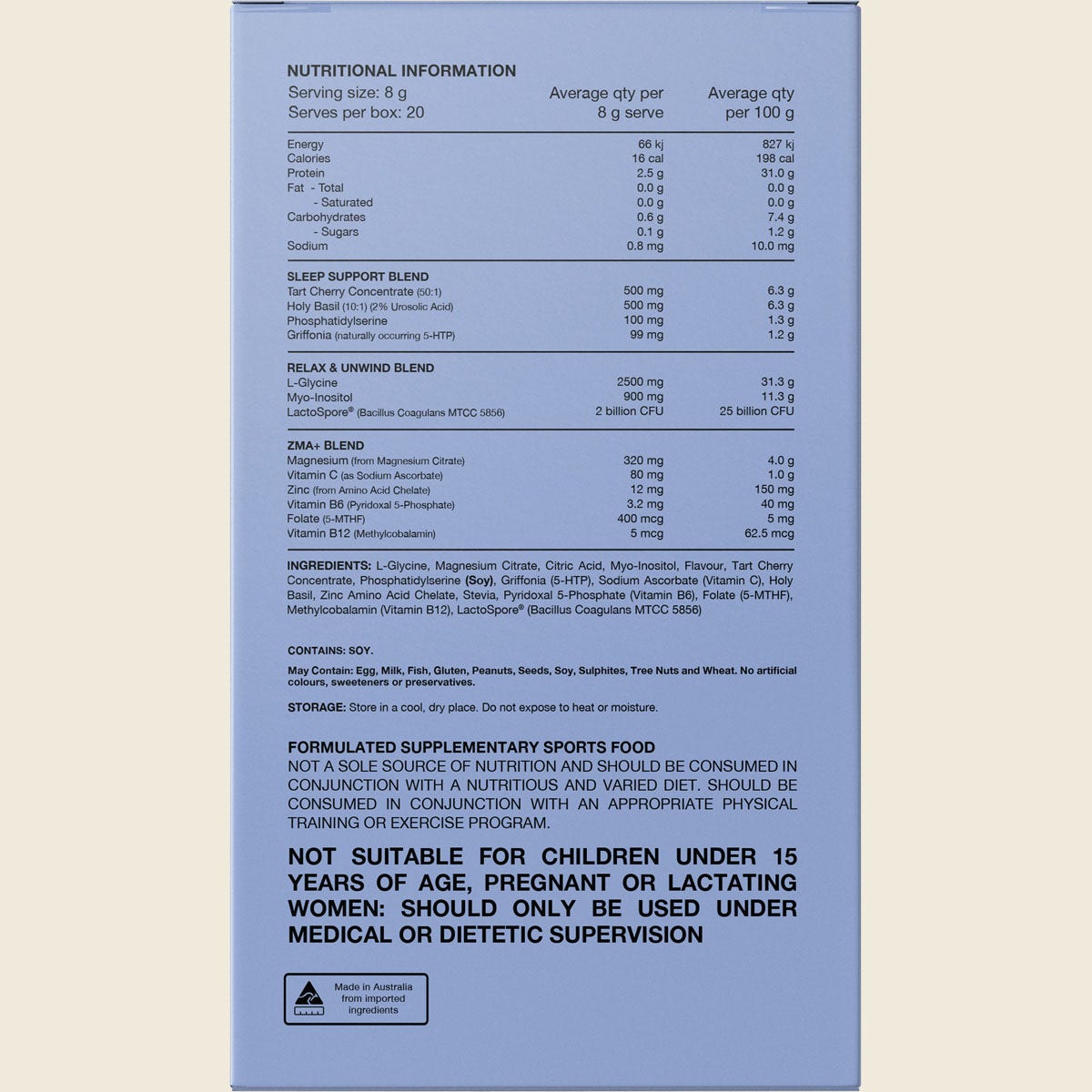 Switch Nutrition Sleep Magnesium Sachets Lemon Squash 20x8g