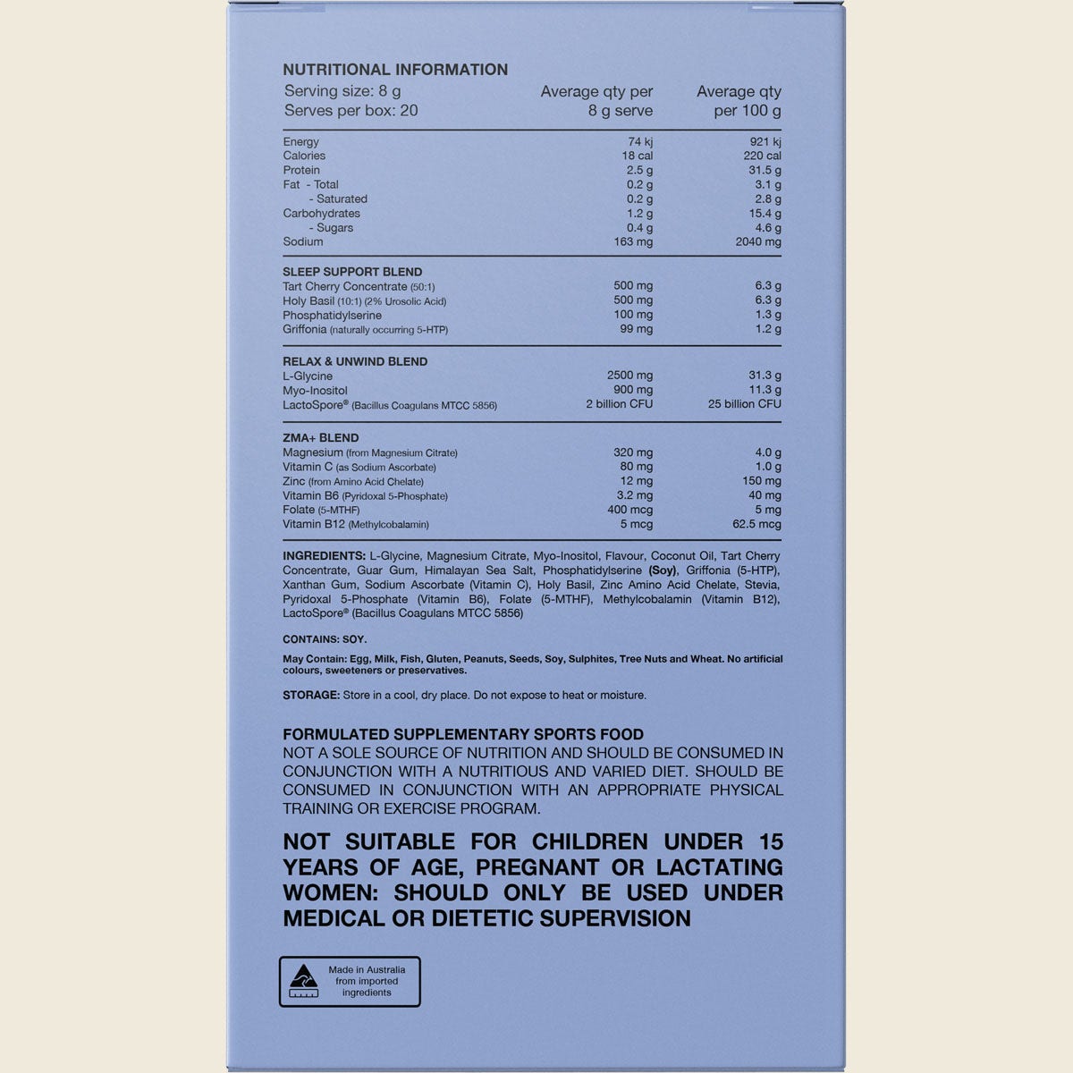 Switch Nutrition Sleep Magnesium Sachets Salted Caramel 20x8g