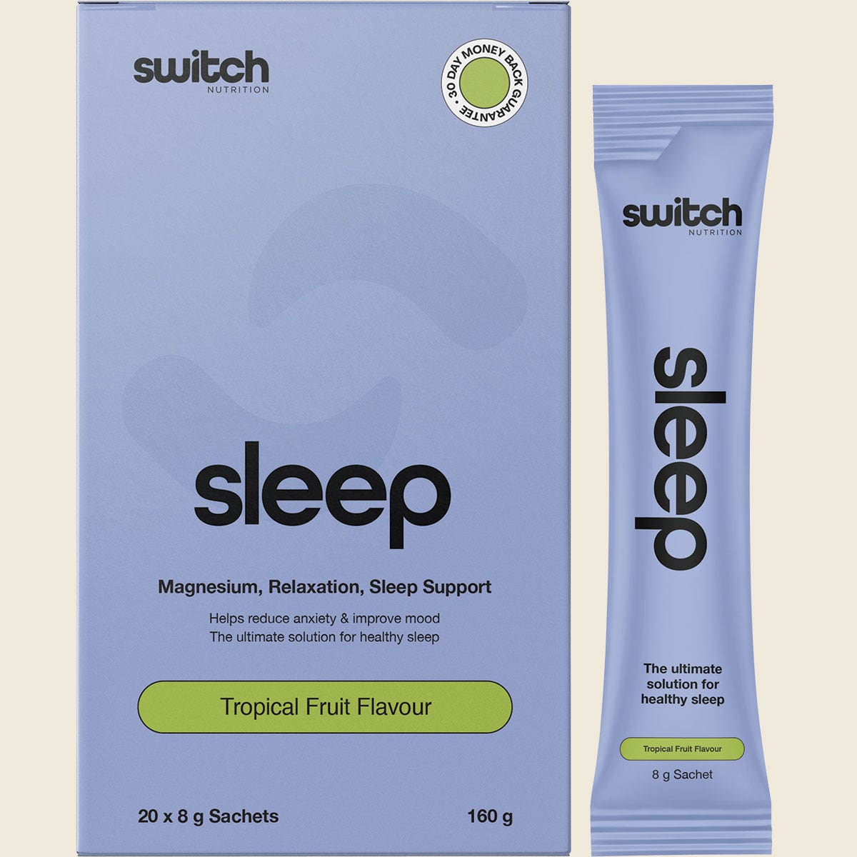 Switch Nutrition Sleep Magnesium Sachets Tropical Fruit 20x8g