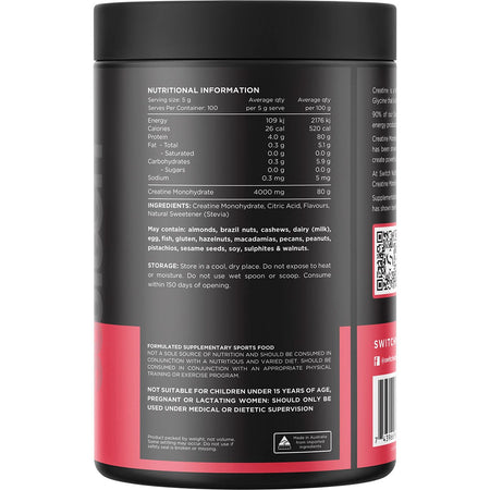 Switch Nutrition Creatine Monohydrate Mango Passionfruit 500g