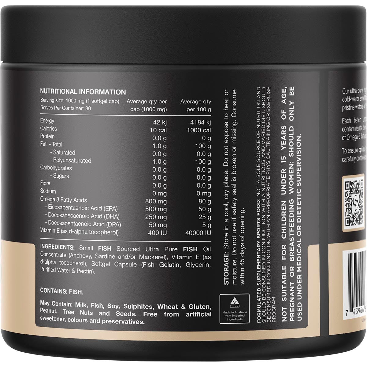 Switch Nutrition Ultra Fish Oil High Strength Norwegian Omega 3 30 Caps