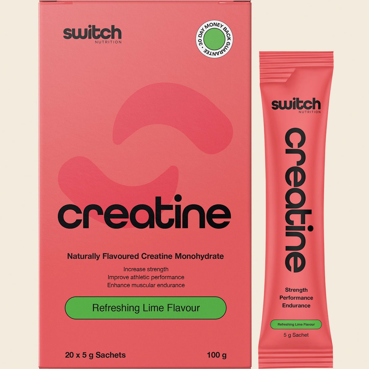 Switch Nutrition Creatine Monohydrate Sachets Refreshing Lime 20x5g