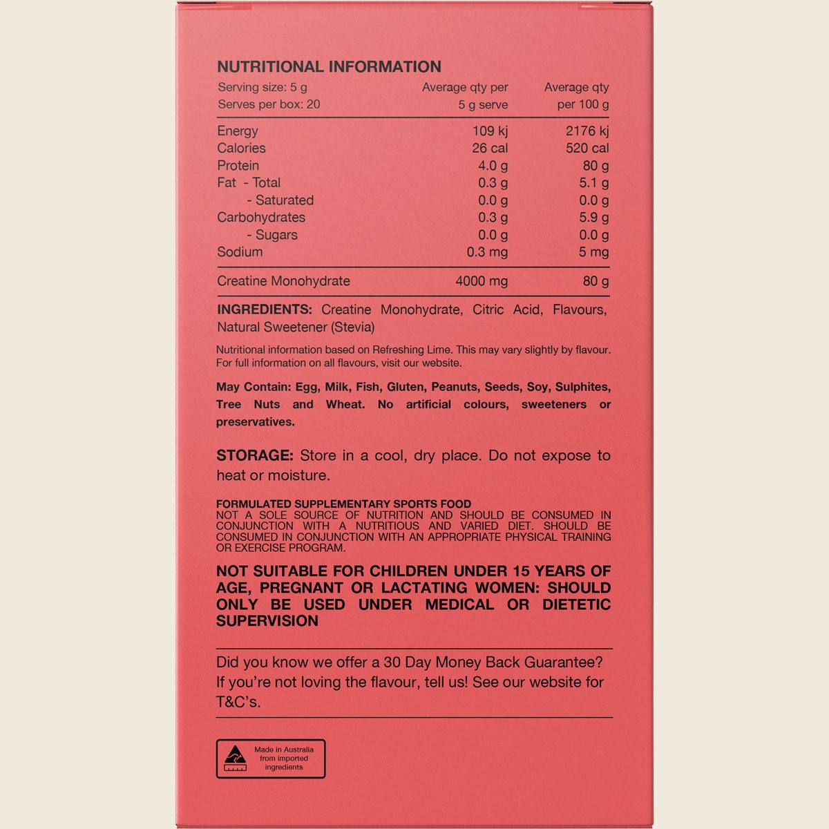 Switch Nutrition Creatine Monohydrate Sachets Assorted Flavours 20x5g