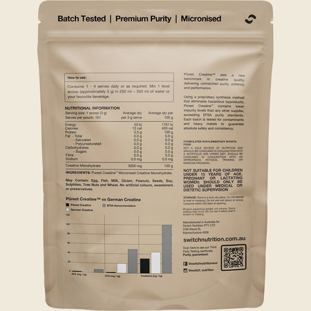 Switch Nutrition Purest® Creatine Monohydrate 500g