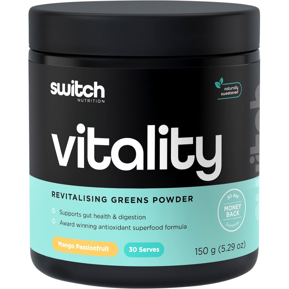 SWITCH NUTRITION Vitality Revitalising Greens Powder Mango Passionfruit 150g