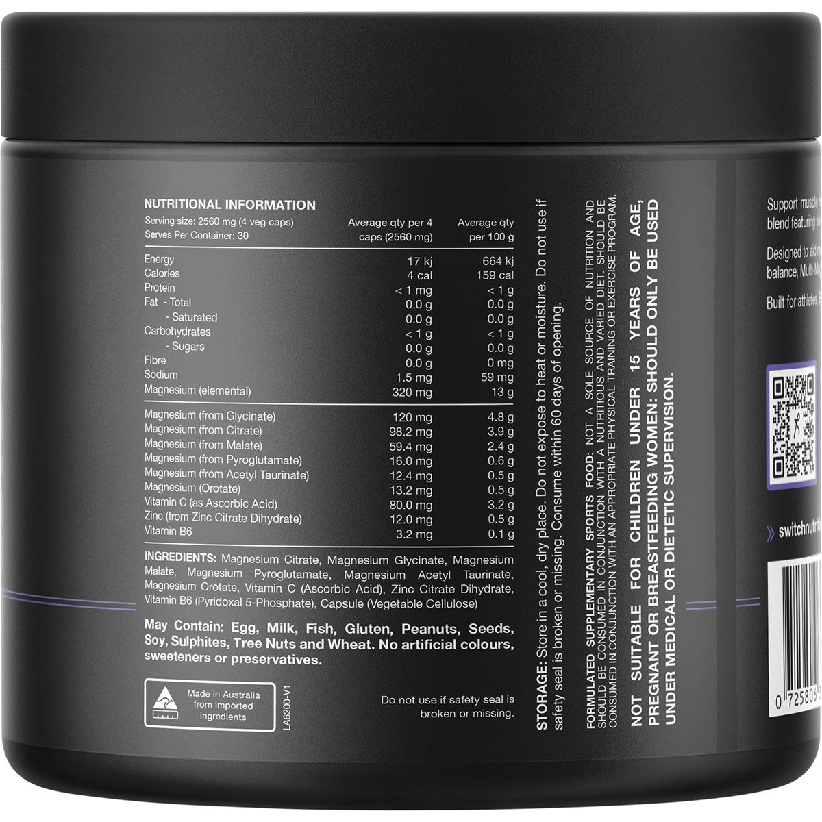 Switch Nutrition Multi-Mag Perform 120 Caps