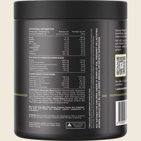 Switch Nutrition Hydrate Perform Sugar Free Kiwi Watermelon 425g