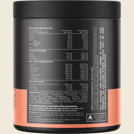 Switch Nutrition Amino EAA & BCAA Electrolyte Recovery Mango Kiwi 210g
