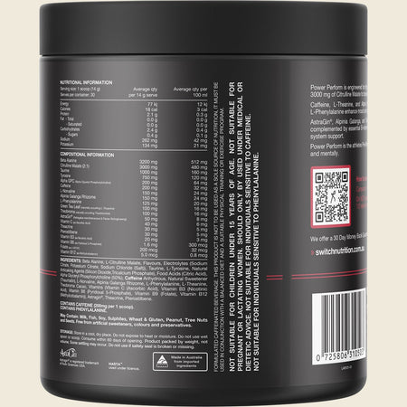 Switch Nutrition Power Perform Pre-Workout Blend Mango Passionfruit 420g
