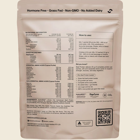 Switch Nutrition Beef Protein Isolate Sample Pouch 4x30g