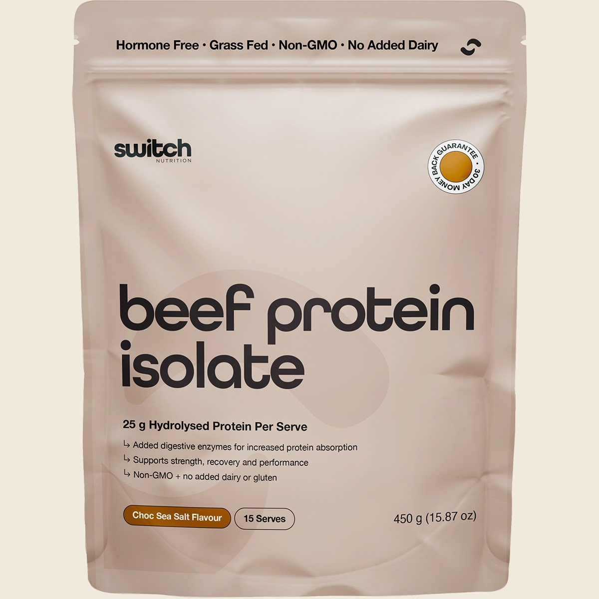 Switch Nutrition Beef Protein Isolate Chocolate Sea Salt 450g