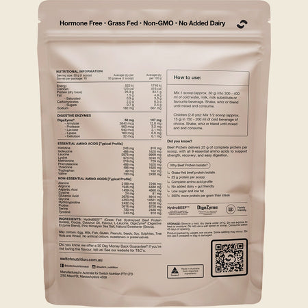 Switch Nutrition Beef Protein Isolate Chocolate Sea Salt 450g
