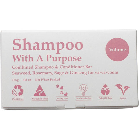 SHAMPOO WITH A PURPOSE Shampoo & Conditioner Bar Volume 135g