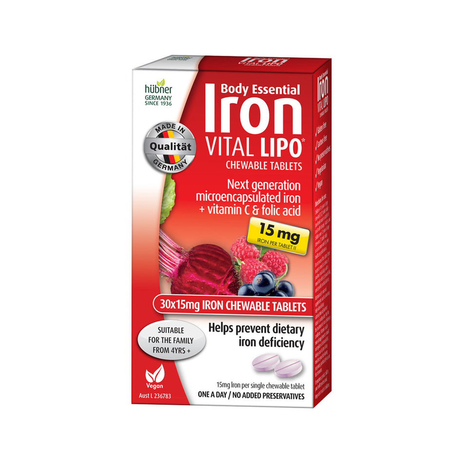 Body Essential Iron Vital M+ Chewable 30 Tablets
