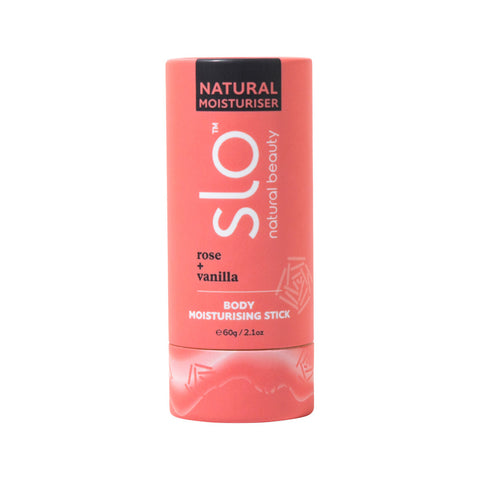 Slo Natural Beauty Natural Body Moisturising Stick Rose + Vanilla 60g