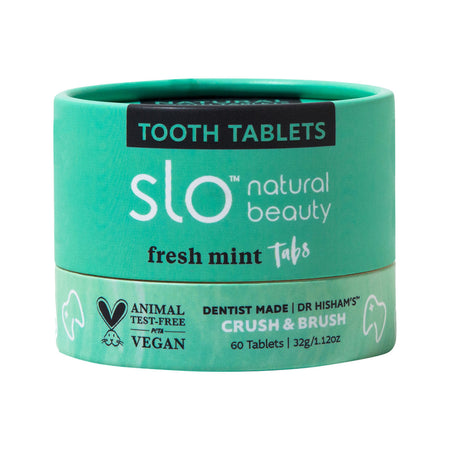 Slo Natural Beauty Tooth Tablets Crush & Brush Fresh Mint Tabs 60t