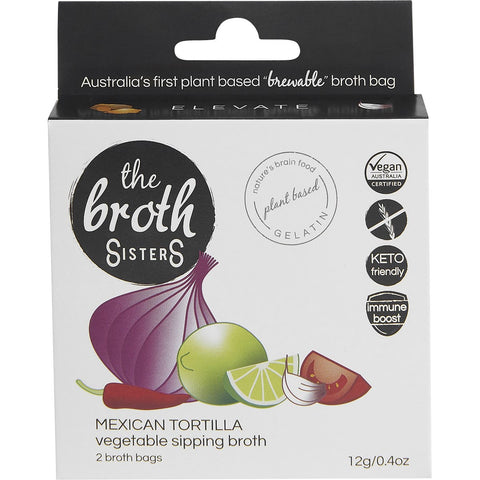 THE BROTH SISTERS Vegetable Sipping Broth Bags Mexican Tortilla 2
