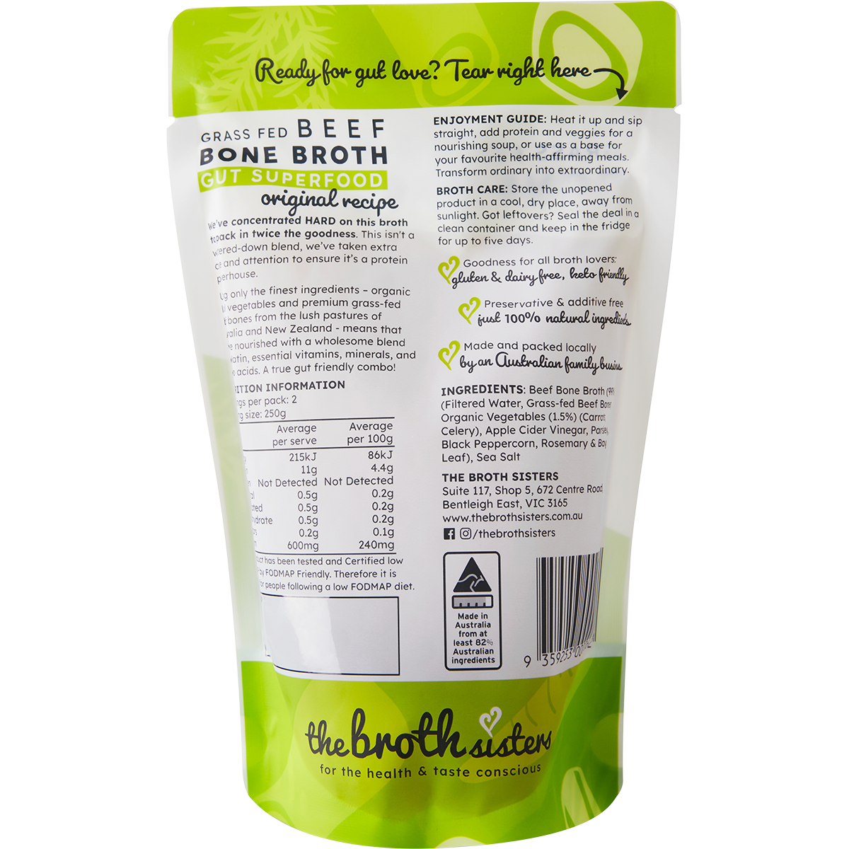 The Broth Sisters Beef Bone Broth 500ml x 8 Pack