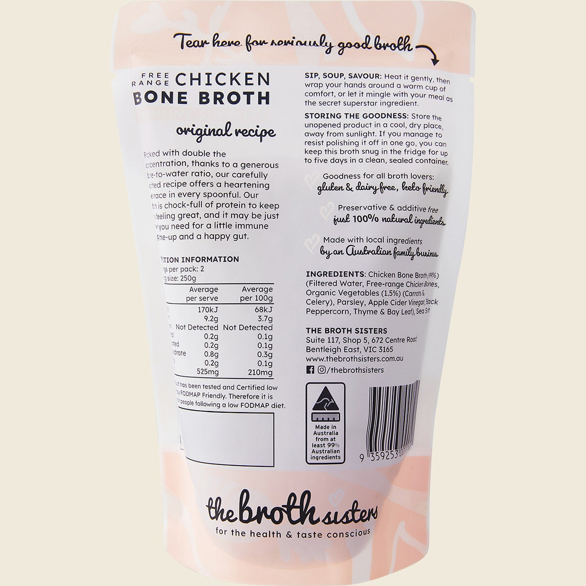 The Broth Sisters Chicken Bone Broth 8x500g