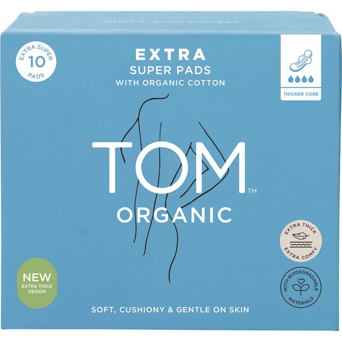 Tom Organic Pads Extra Super 10pk