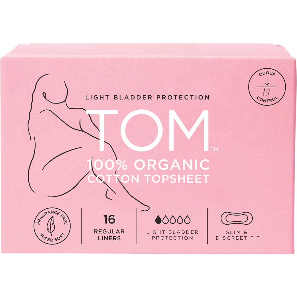 Tom Organic Liners Light Bladder Protection Regular 16pk