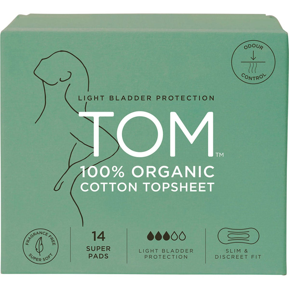 Tom Organic Pads Light Bladder Protection Super 14pk