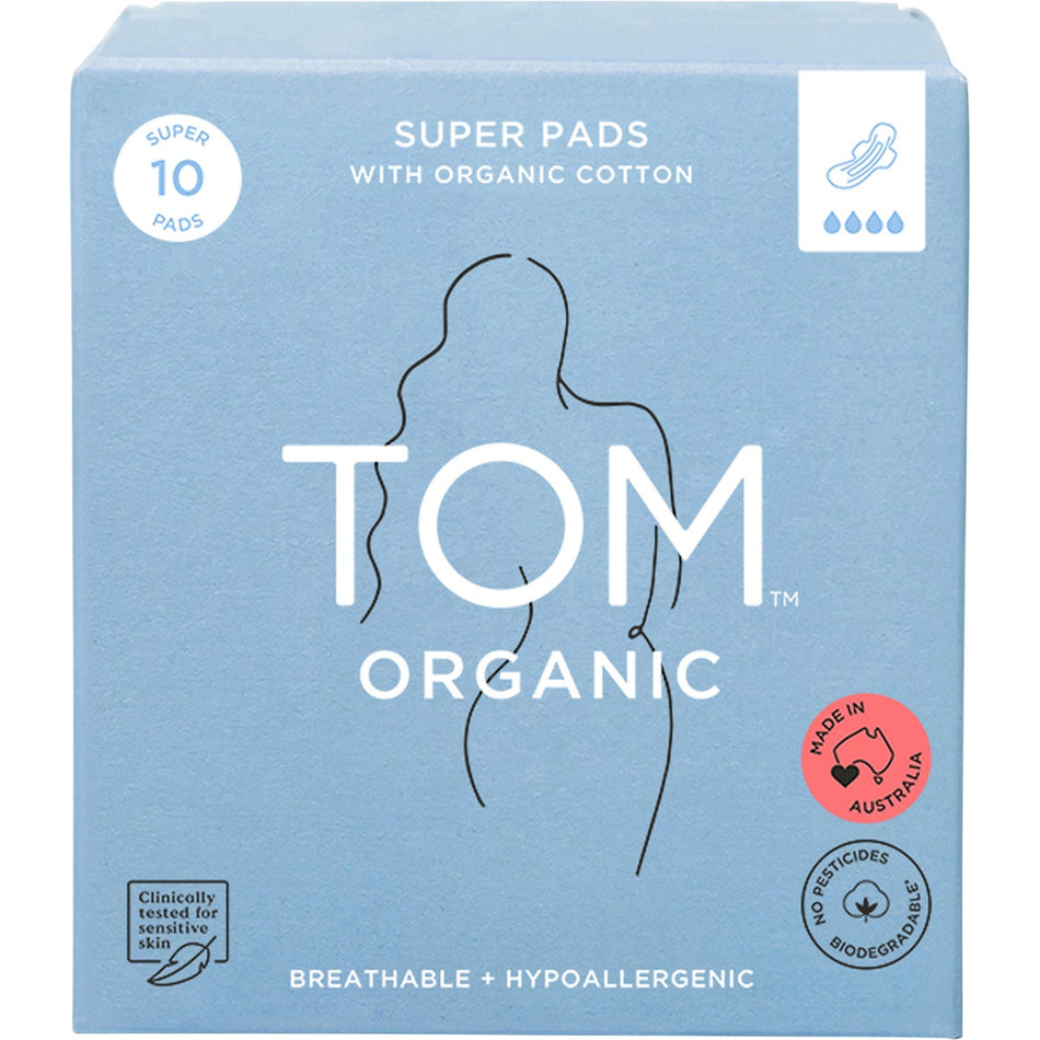 TOM ORGANIC Pads Super 10PK
