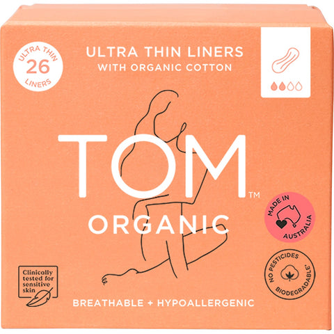 TOM ORGANIC Panty Liners (Wrapped) Ultra Thin Liners For Everyday 26