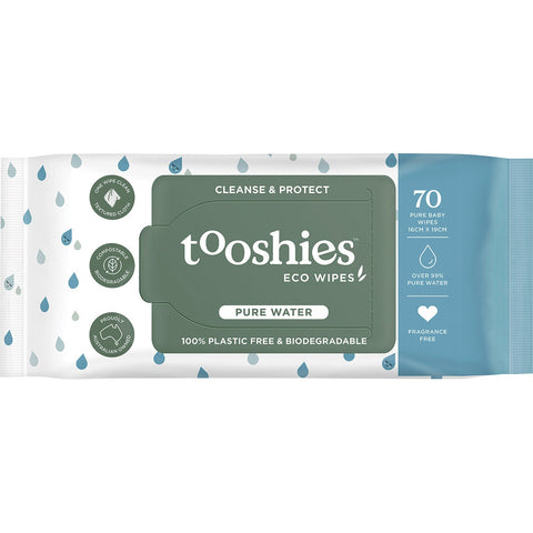 TOOSHIES BY TOM Pure Baby Wipes 99% Pure Water 70