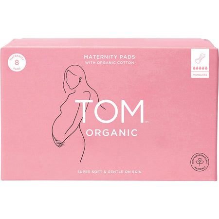 Tom Organic Maternity Pads Wingless 8pk