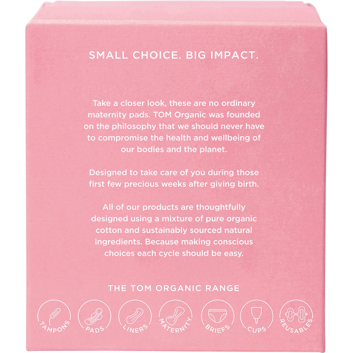 Tom Organic Maternity Pads Wingless 8pk