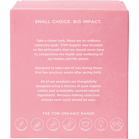 Tom Organic Maternity Pads Wingless 8pk