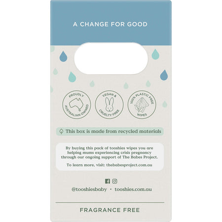 Tooshies Pure Water Baby Wipes Value Pack 4x70 Pack