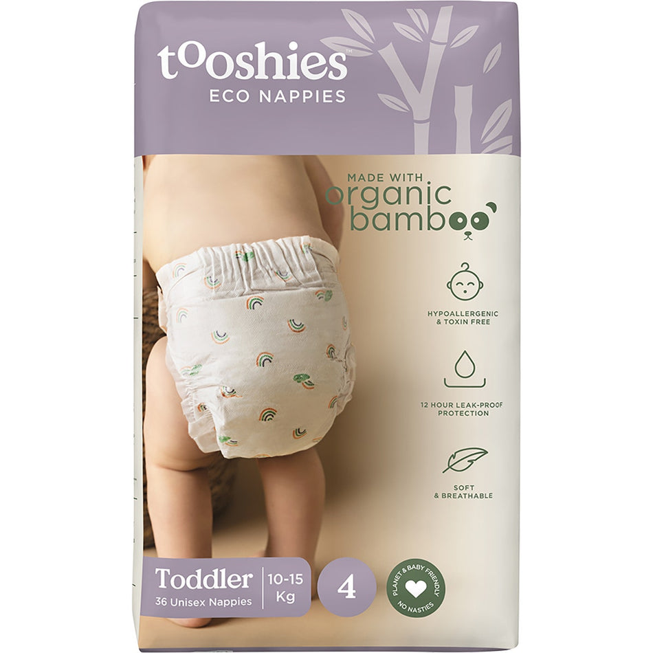 Tooshies Eco Nappies Size 4 Toddler 10-15kg 36pk