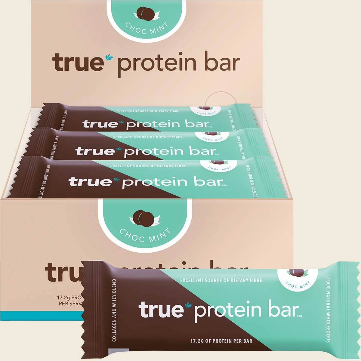 True Protein Protein Bar Choc Mint 12x63g