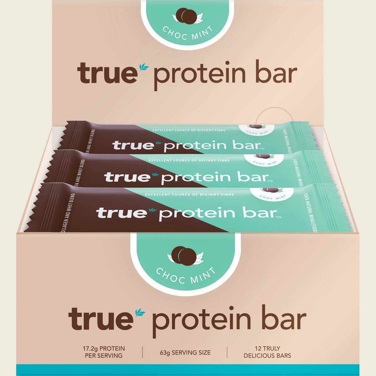 True Protein Protein Bar Choc Mint 12x63g