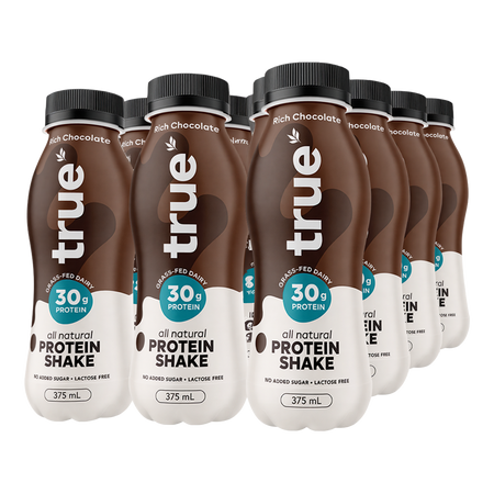 True Protein Rich Chocolate All Natural Protein Shake 375ml x 12 Pack
