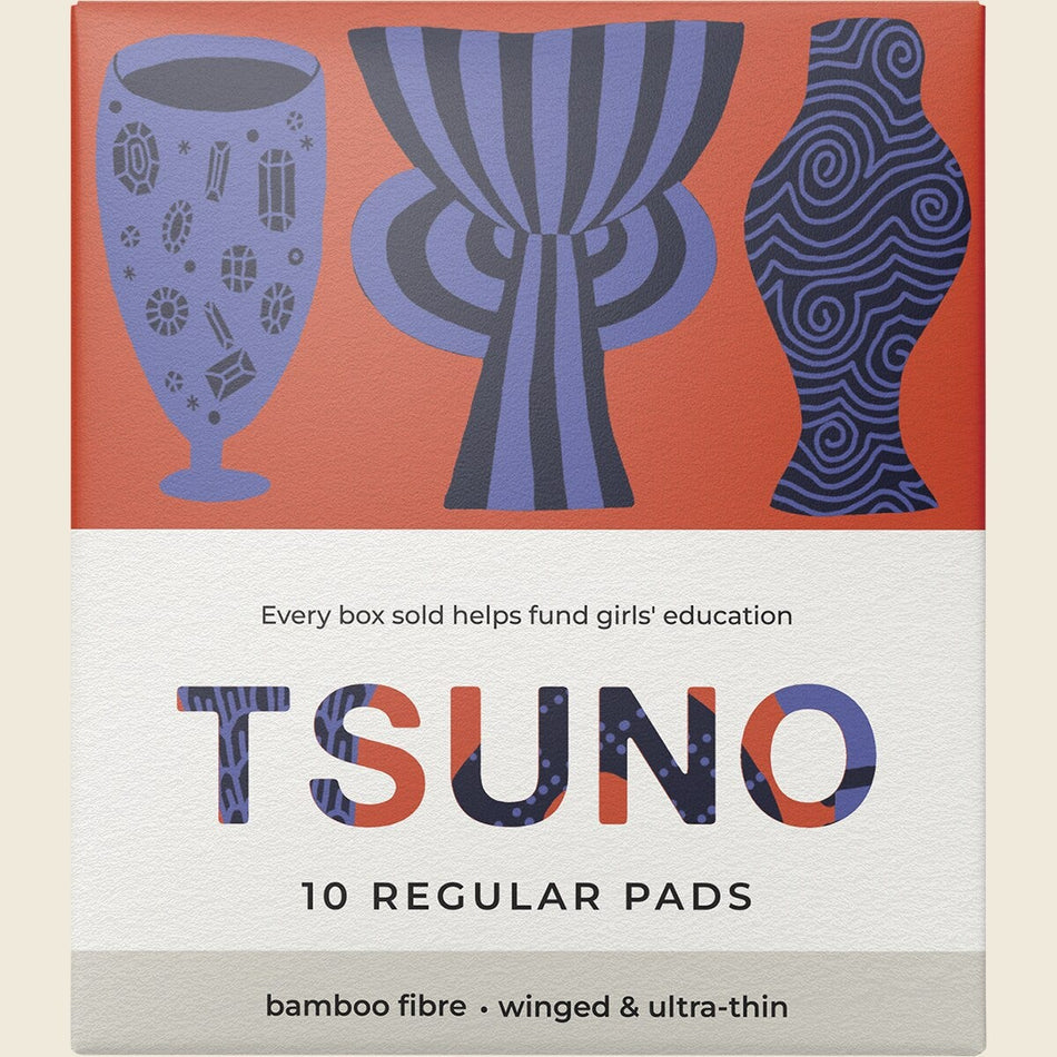 Tsuno Natural Bamboo Pads Regular Winged & Ultra Thin 10pk