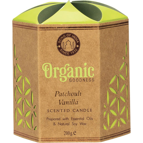 ORGANIC GOODNESS Natural Soy Wax Candle Patchouli Vanilla 200g