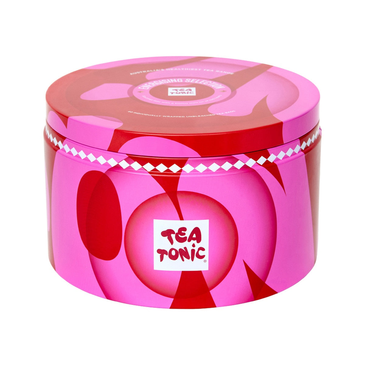 Tea Tonic Energising Selection Round Tin X 40 Tea Bags Contains Bonus Mini Tin of Red Hearts