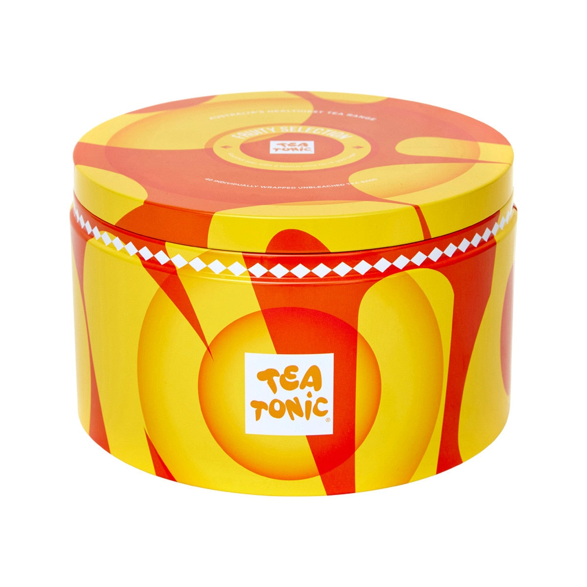 Tea Tonic Fruity Selection Round Tin X 40 Tea Bags Contains Bonus Mini Tin of Gold Sugar