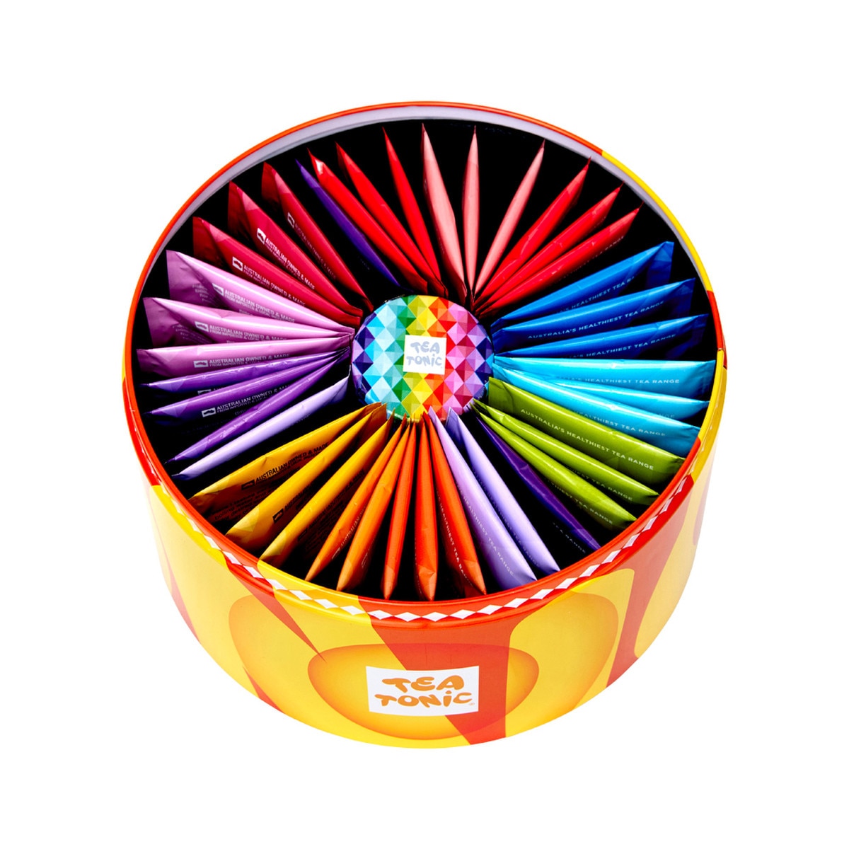 Tea Tonic Fruity Selection Round Tin X 40 Tea Bags Contains Bonus Mini Tin of Gold Sugar