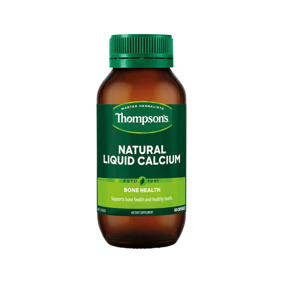 Thompson's Natural Liquid Calcium 60 Capsules New Formula
