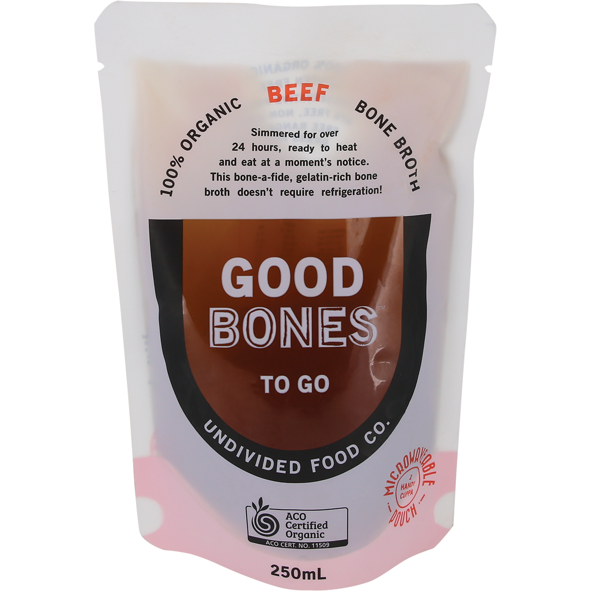 Undivided Food Co. Good Bones 100% Organic Beef Bone Broth 250ml